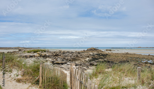 Beautiful coastline in Brittany, France at the beach of Guisseny