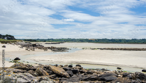 Beautiful coastline in Brittany, France at the beach of Guisseny