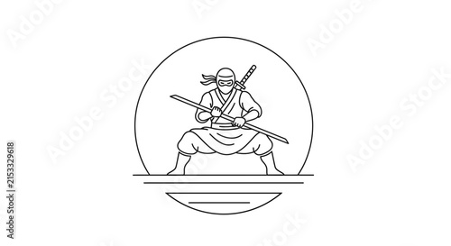 samurai sitting in circle meditating
