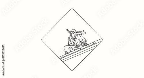 samurai sitting on ground, japanese warrior