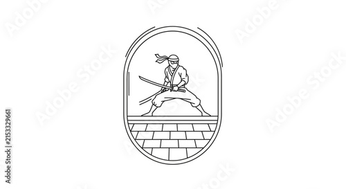 samurai sitting on rock with sword