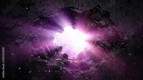 Cosmic Nebula Burst of Vibrant Purple and White Light.