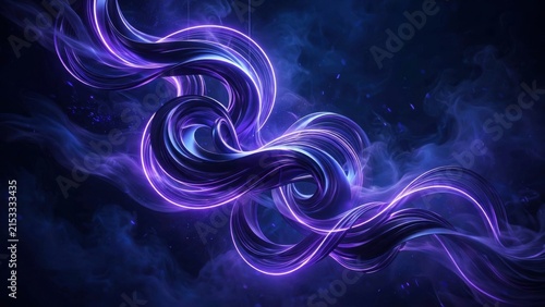 Abstract Swirling Purple Neon Energy Flowing Through Darkness.