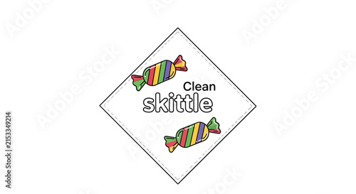 Rainbow Candy Illustration with Clean Skittle Text