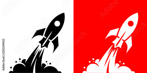 A simple rocket launch illustration showing upward movement and progress