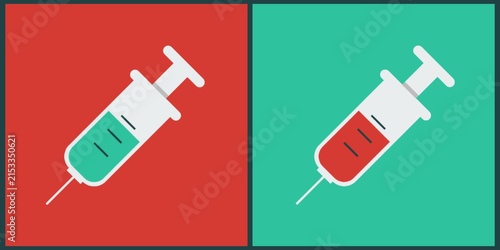 фотографія Vaccine syringe icon illustration with colorful medical background for healthcar