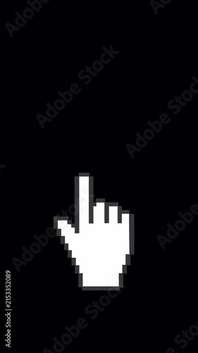 Pixel Double Finger Swipe Right Animation with Alpha Channel - 4K Portrait Vertical