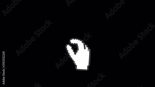 Pixel Zoom In Gesture Animation with Transparent Background - 4K Landscape Horizontal