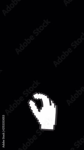 Pixel Pinch Zoom In Animation with Alpha Channel - 4K Portrait Vertical