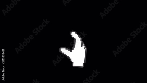 Pixel Zoom Out Gesture Animation with Transparent Background - 4K Landscape Horizontal