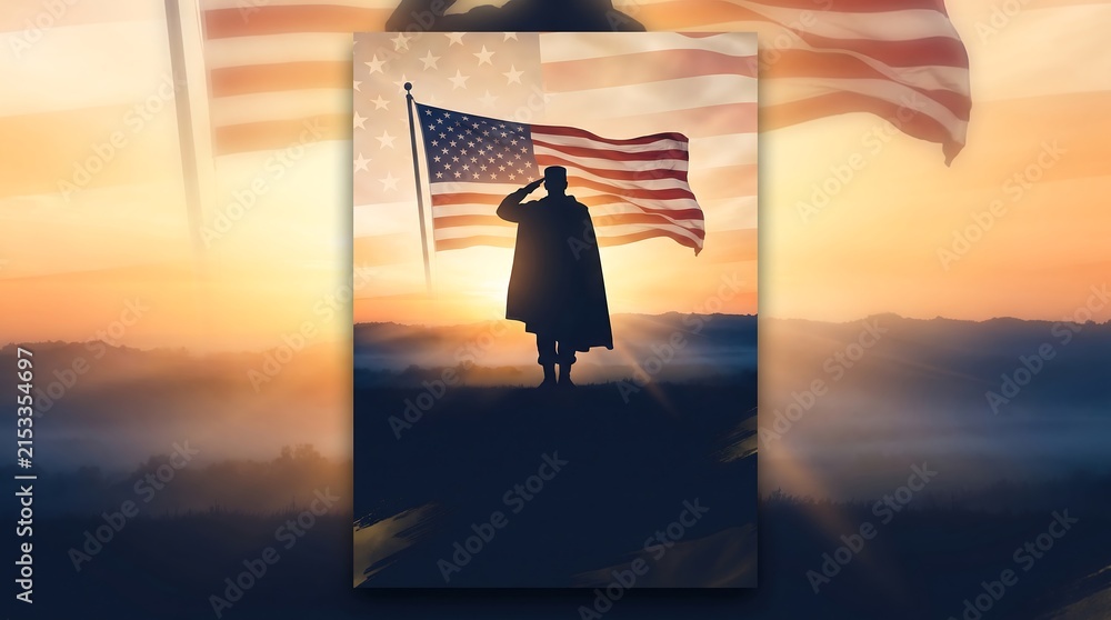 Fototapeta premium Honoring our heroes a day to remember the courage sacrifice and dedication of all veterans nationwide