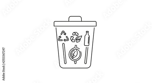 recycling bin icon, waste management symbol