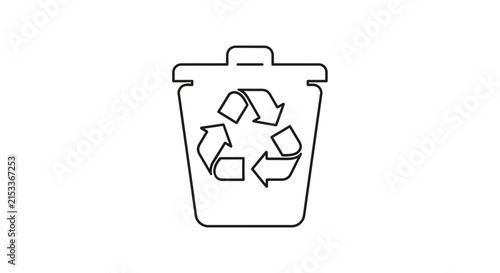 Recycling bin icon, eco-friendly symbol