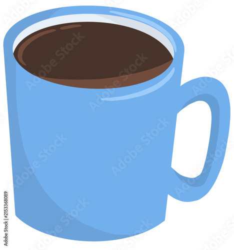 black coffee blue cup isolated transparent background illustration