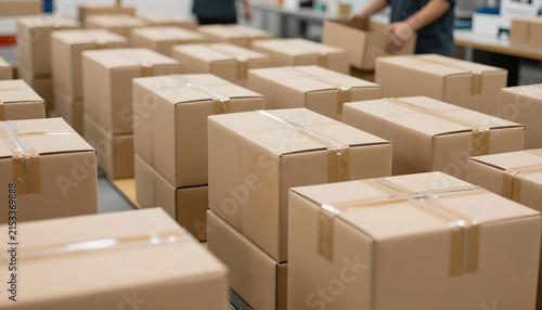 Organized Holiday E-Commerce Packages in Fulfillment Center