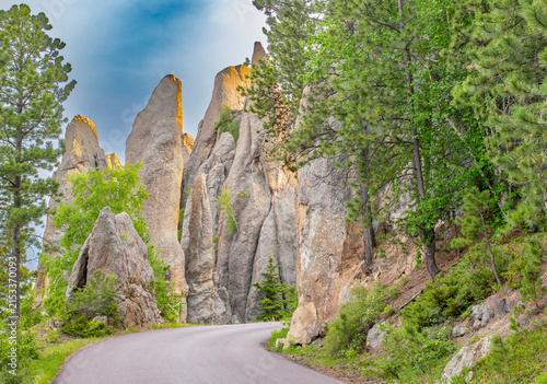 Granite Spires on Needles Highway in Custer State Park in South Dakota