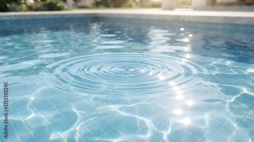 Calm swimming pool water with gentle ripples reflecting sunlight beautifully transparent background