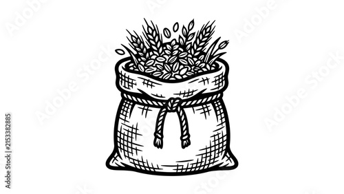 Sack of Grain Vector Illustration