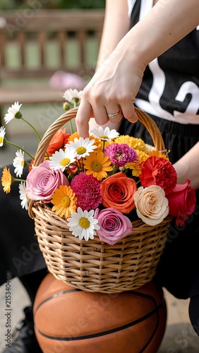 woman hands with rose petals