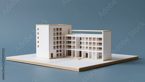Architectural model of modern building