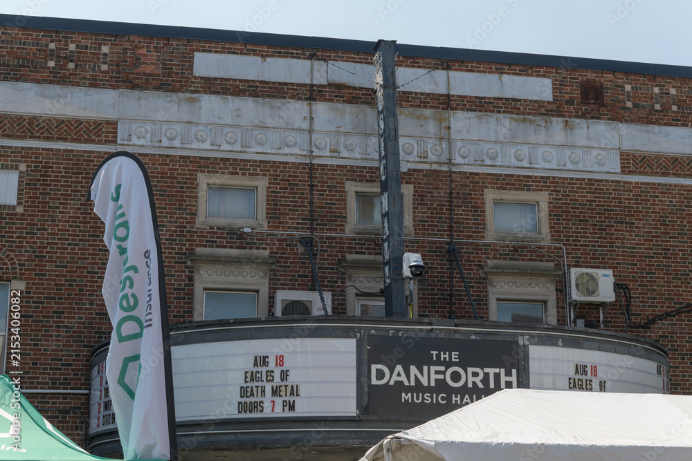 Fototapeta premium exterior building facade and sign of Danforth Music Hall, a live music venue, located at 147 Danforth Av, Toronto
