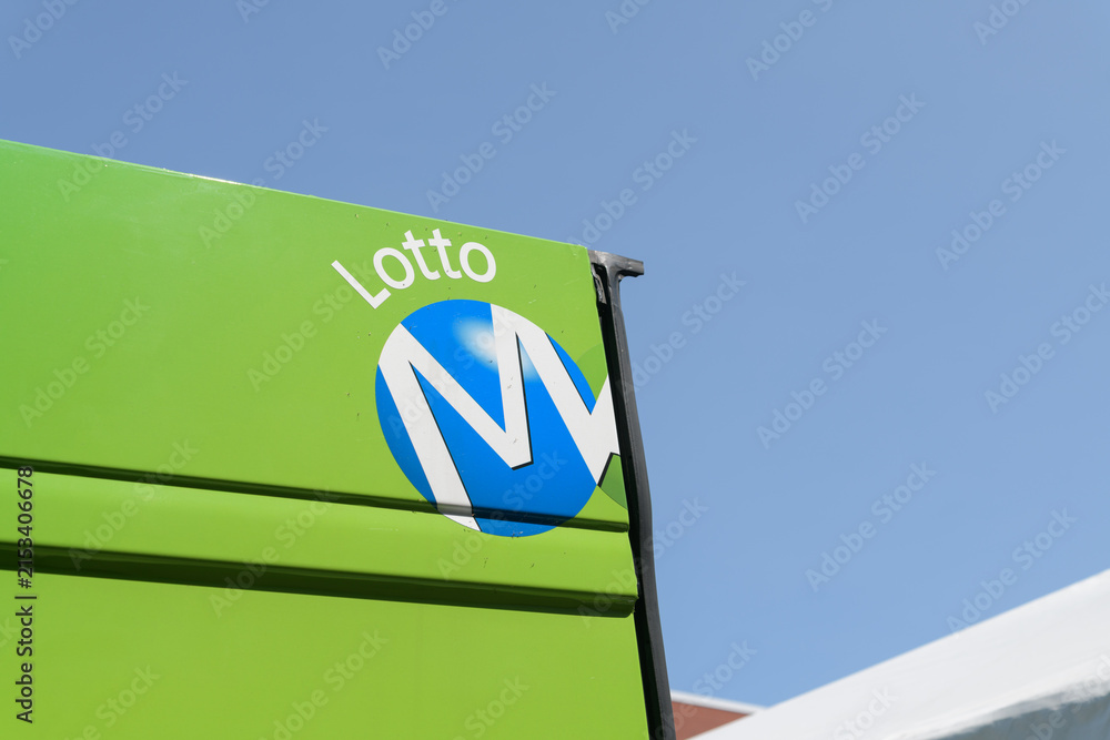 Fototapeta premium detail of OLG (Ontario Lottery and Gaming Corporation) promotional/marketing vehicle for LOTTO MAX at Taste of the Danforth 2026, Toronto