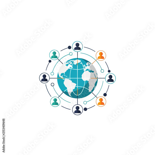 Global Network and Social Connectivity Illustration
