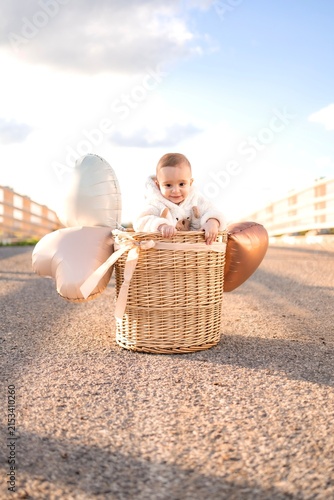 little girl with a toy