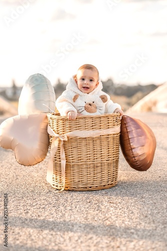 baby with basket
