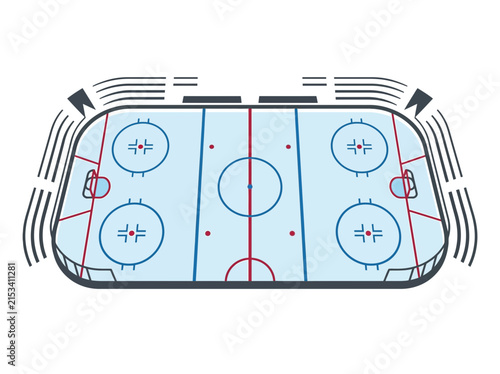 Ice Hockey Arena Top View Isolated