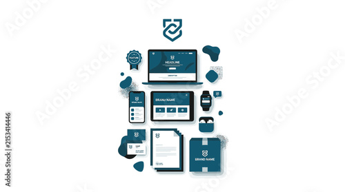 Branding identity mockup with devices.
