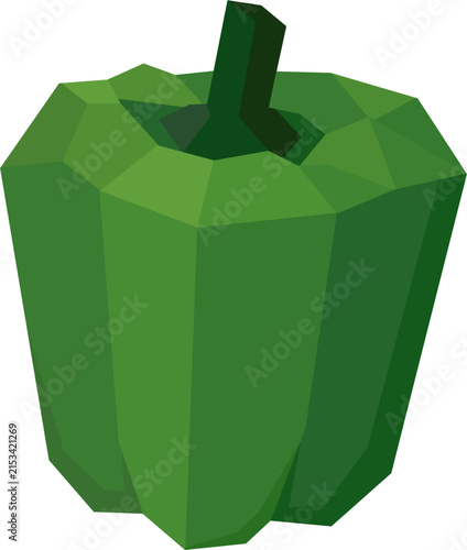 Low Poly Green Bell Pepper