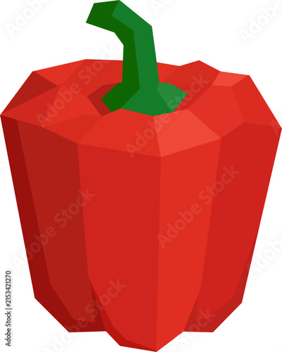 Low Poly Red Bell Pepper