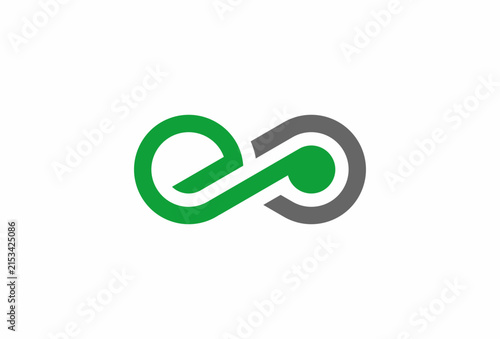 Letter EP Infinity Logo Design, Letter E with P forming infinity symbol combination, vector illustration
