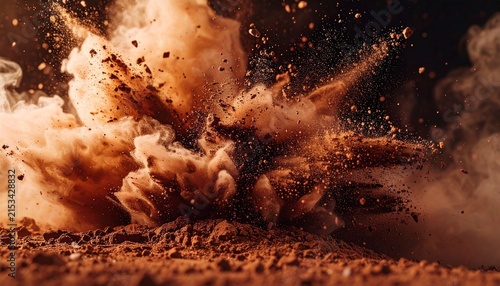 Powerful Explosion of Dust and Debris in a Dramatic Cloud.