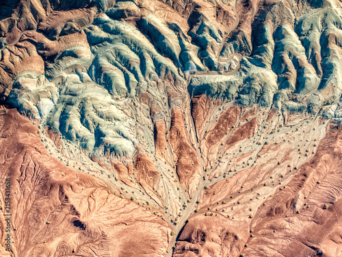 Принти на полотні Aerial Abstract Texture of Desert Erosion Patterns and Geological Layers