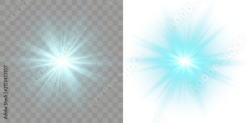 Sunburst illumination strike Magic special vibrant, in digital editing.