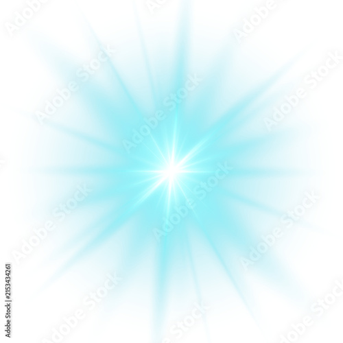 Light glare leaks Beautiful cyan festive, for winter holidays.