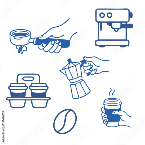 Coffee shop icon set