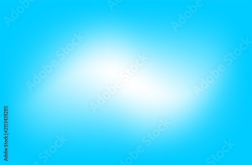 A bright, vibrant sky blue gradient background transitions to a soft, glowing white center.