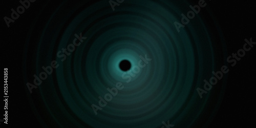 Deep teal concentric circles fading into black with a central glowing point abstract background.