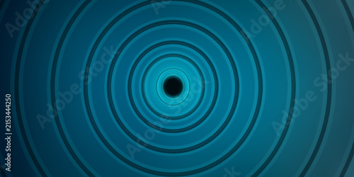 Detailed tunnel view with dark central hole and concentric blue rings moving outwards.