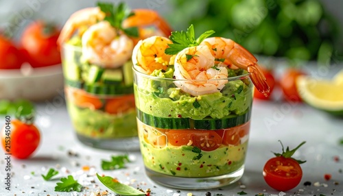 Avocado-Garnelen-Cocktail im Glas