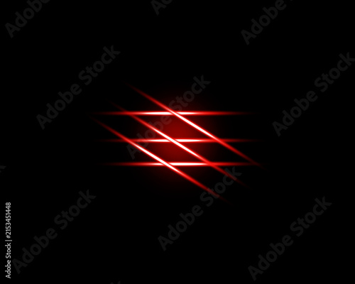 Red angled light beams, layered glowing streaks, abstract futuristic energy background