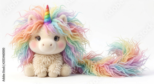 Unicornio arcoiris pelo largo