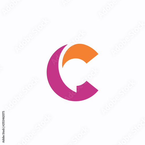 Letter C logo featuring a stylized speech bubble design in purple and orange.