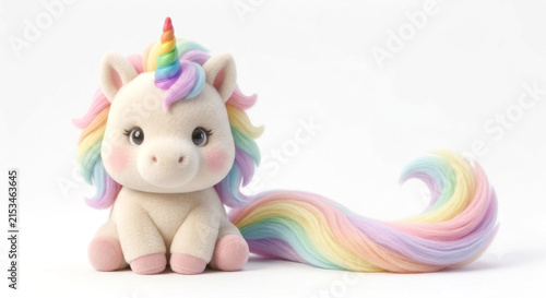 Unicornio arcoiris cola larga