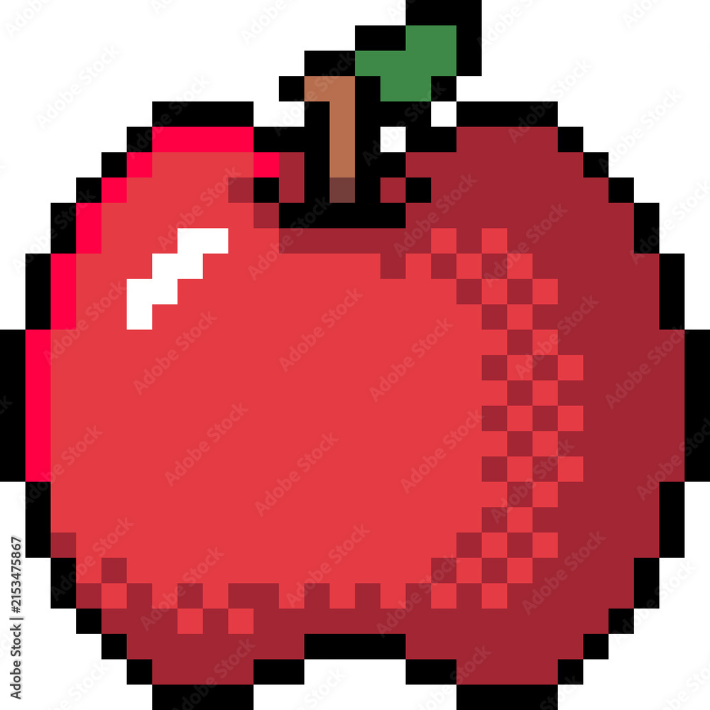 Fototapeta premium Apple Pixel Art Fruit Icon