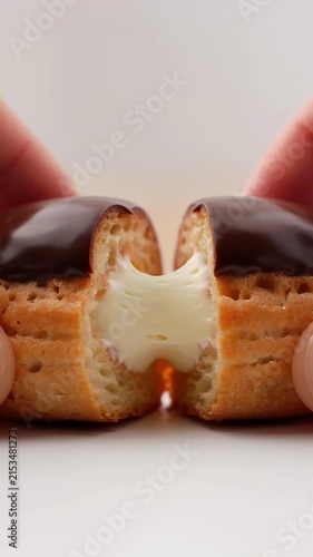 Chocolate doughnut with tempting cream filling