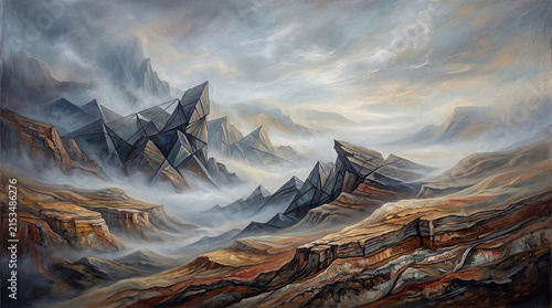 Crystalline Mountain Landscape